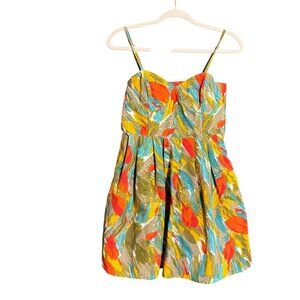 Jack by Bb Dakota Abstract Print Bustier Dress Small Multicolor Underwire